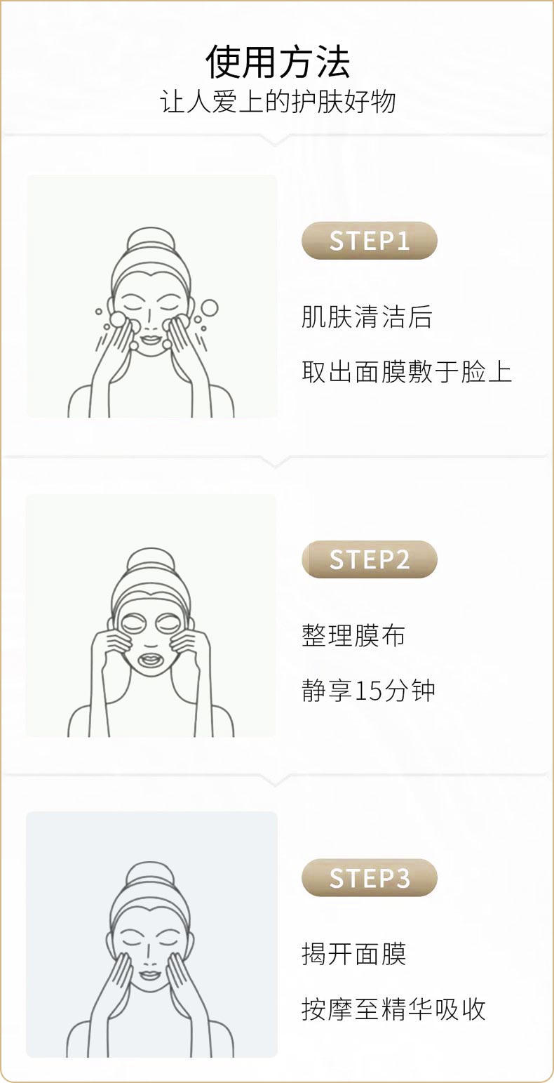 肤格特恒颜面膜使用步骤